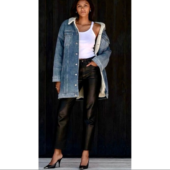 LNDN Landon Revolve Denim Sherpa Lined Trench Jacket Medium Wash XS/S✨NWT - Picture 4 of 13